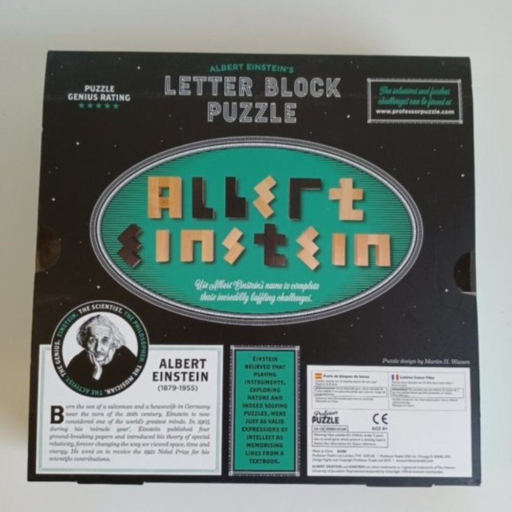 Professor Puzzle Einstein Collection Letter Blocks 3D Brain Teaser 12 Challenges - Picture 6 of 8